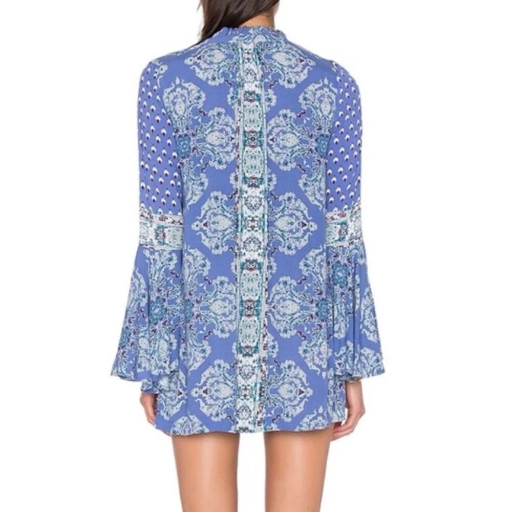 FREE PEOPLE Women’s Magic Mystery Bell Cuff Tunic Blue Multi Small - Picture 2 of 6